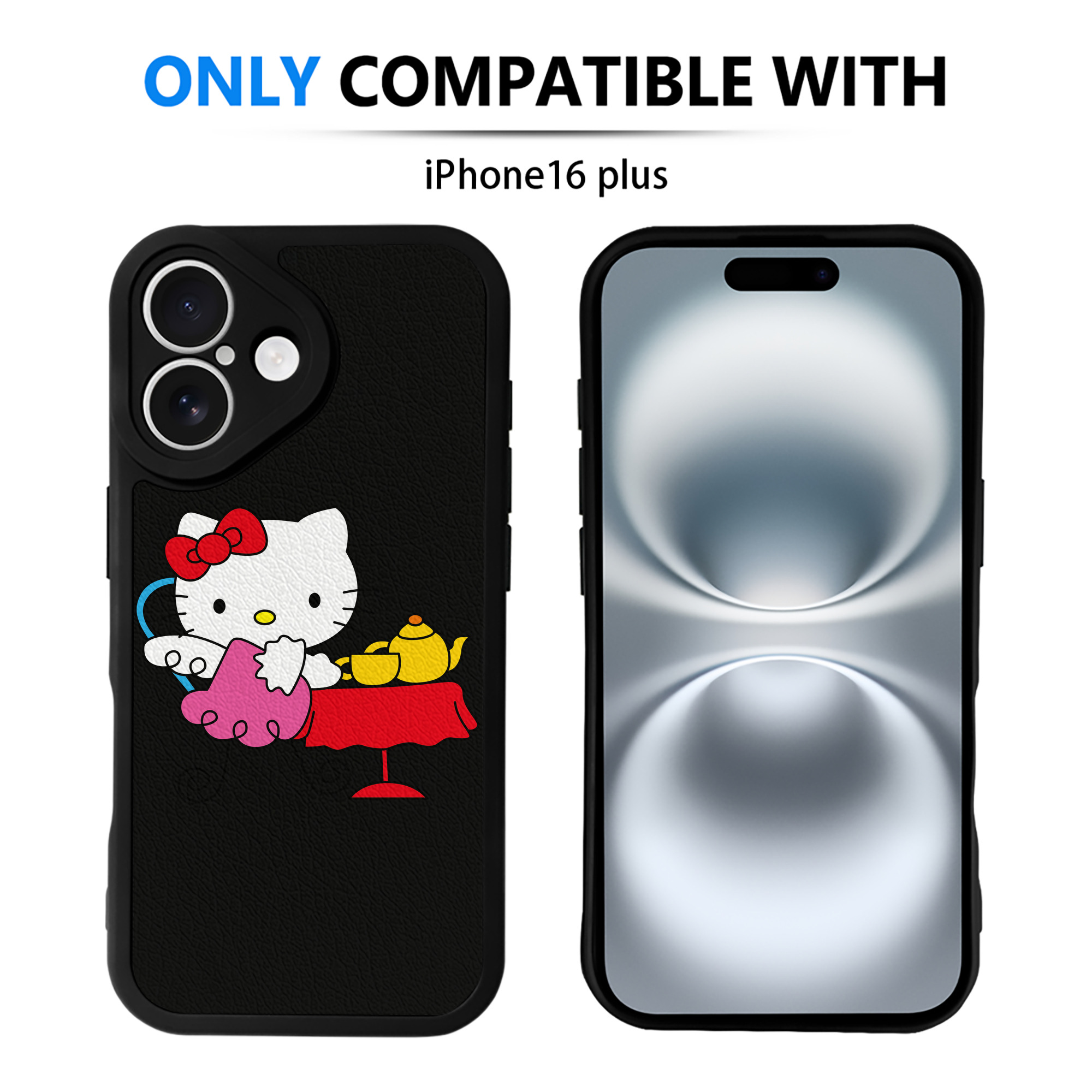 （画像用） Hello Kitty ハローキティ 【iPhone 16シリーズ対応】シリコンスマホケース（レザー調） 材質：シリコン